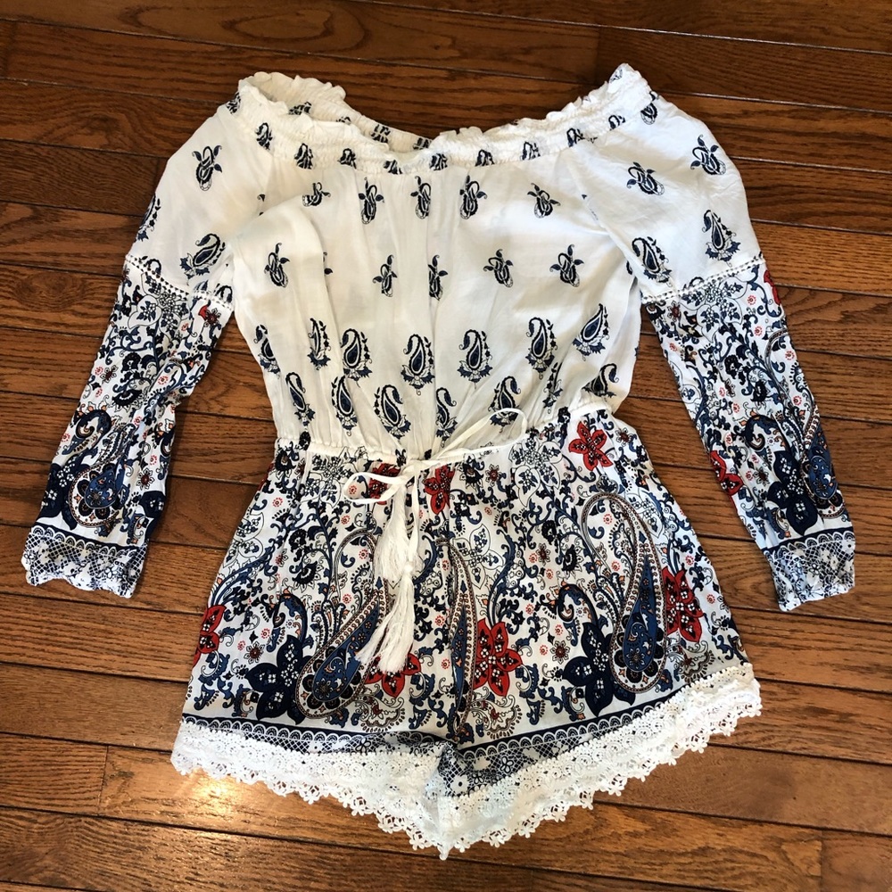 SUPER cute off the shoulder romper